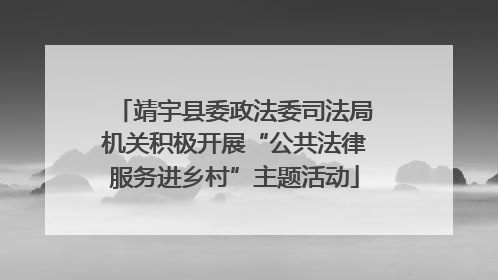 靖宇县委政法委司法局机关积极开展“公共法律服务进乡村”主题活动